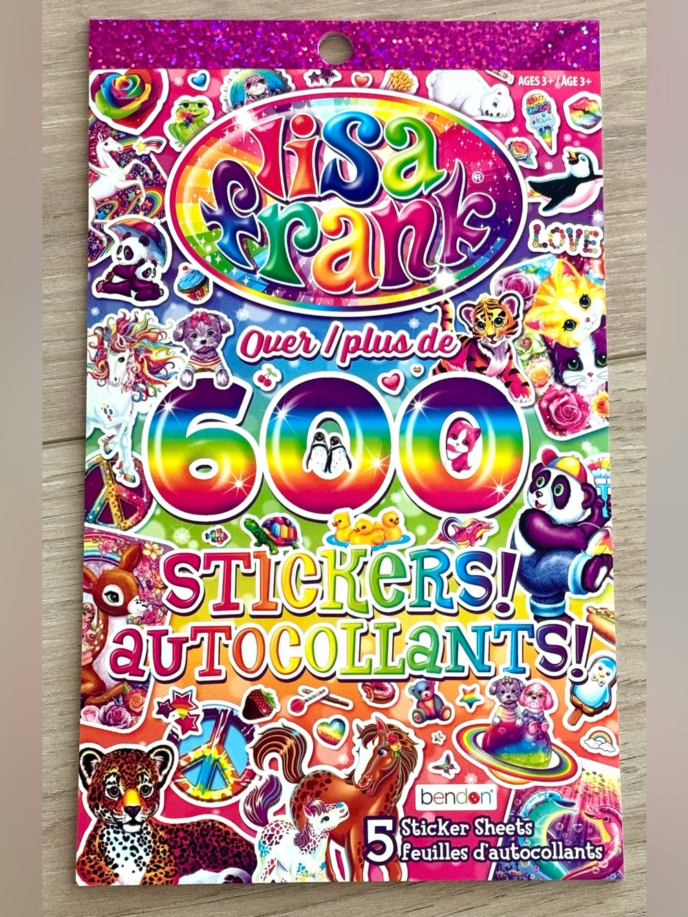 New Lisa Frank Sticker Book - 5 Sticker Sheets